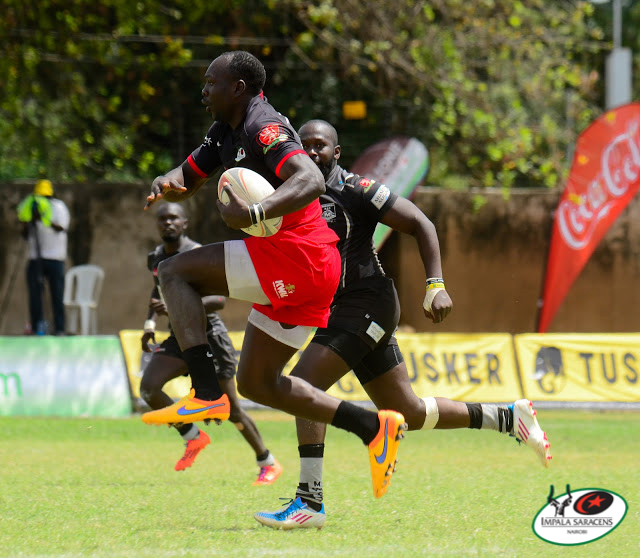 Resolution Impala Saracens & Kenya Simbas full-back Vincent Mose plays against HongKong on 20th August 2017. Kenya and HongKong drew 19-19