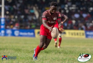 Resolution Impala Saracens Xavier Kipngetich  in action at Christie 7s 