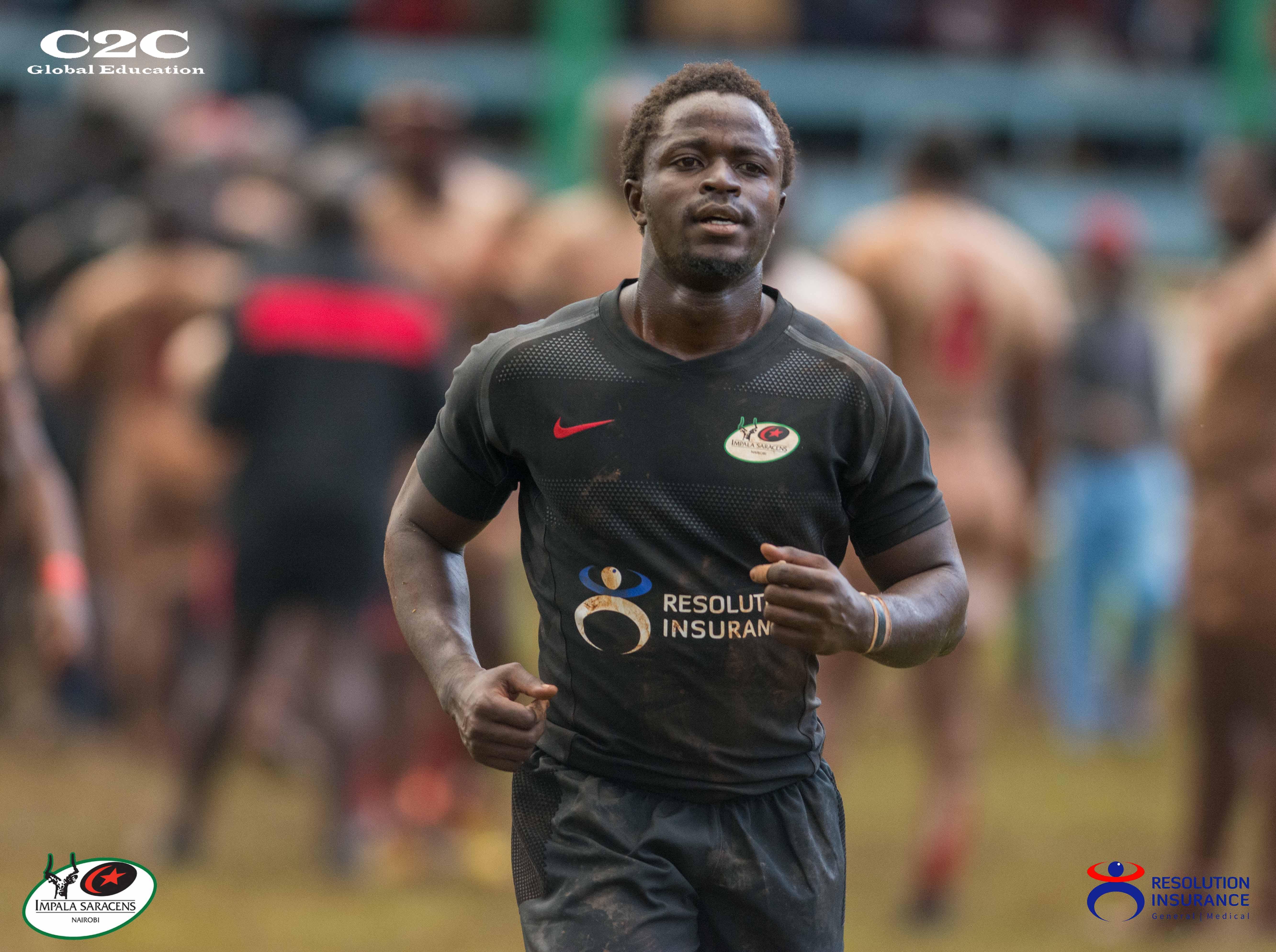 Sam Kimakwa jogging off from the pitch in his first Kenya Cup fixture against Nondies Rfc at ASK Showground Jamhuri.